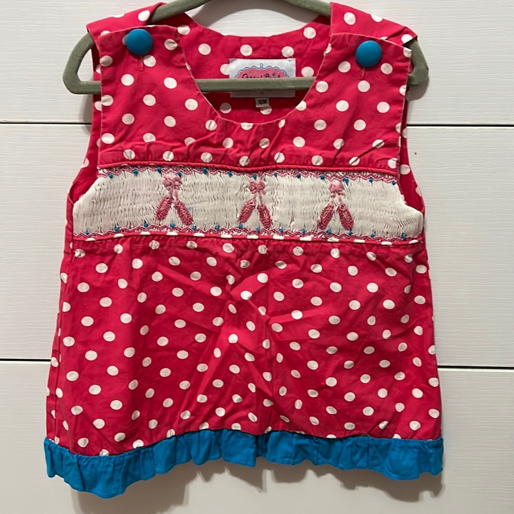 Smocked Beauty Ballerina smocked dress 18m